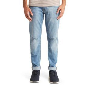 7 For All Mankind Final Sale $228 NWT Men's Paxtyn Skinny Jeans Distressed Denim